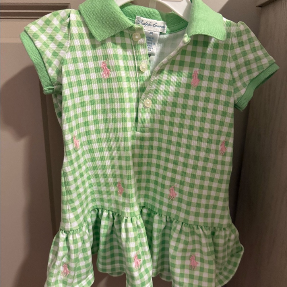 Polo Ralph Lauren Dress. Pink & Green. Signature look. New condition.